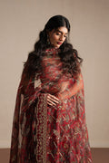 Ayzel Taaruf | Maroon Lehenga Choli Silk Festive Set - House Of Hania