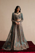 Ayzel Tassavur | Teal Green Lehenga Choli Silk Festive Set - House Of Hania