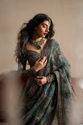 Ayzel Tassavur | Teal Green Lehenga Choli Silk Festive Set - House Of Hania