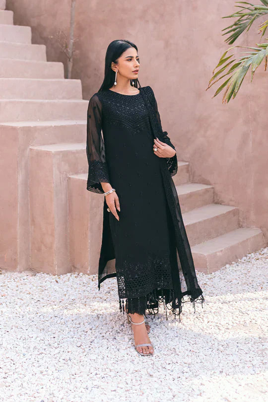Azure | Embroidered Ensembles 3 Pcs | Charcoal Charm - House Of Hania