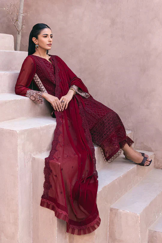 Azure | Embroidered Ensembles 3 Pcs | Fire Lily - House Of Hania