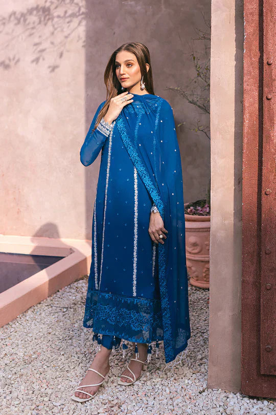 Azure | Embroidered Ensembles 3 Pcs | Radiant Sky - House Of Hania