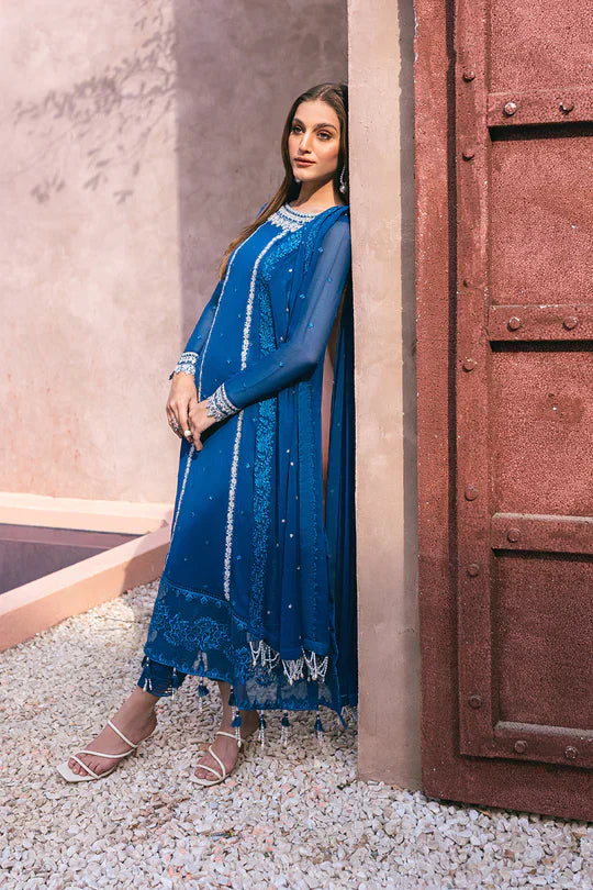 Azure | Embroidered Ensembles 3 Pcs | Radiant Sky - House Of Hania