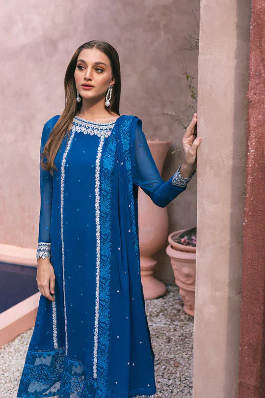 Azure | Embroidered Ensembles 3 Pcs | Radiant Sky - House Of Hania
