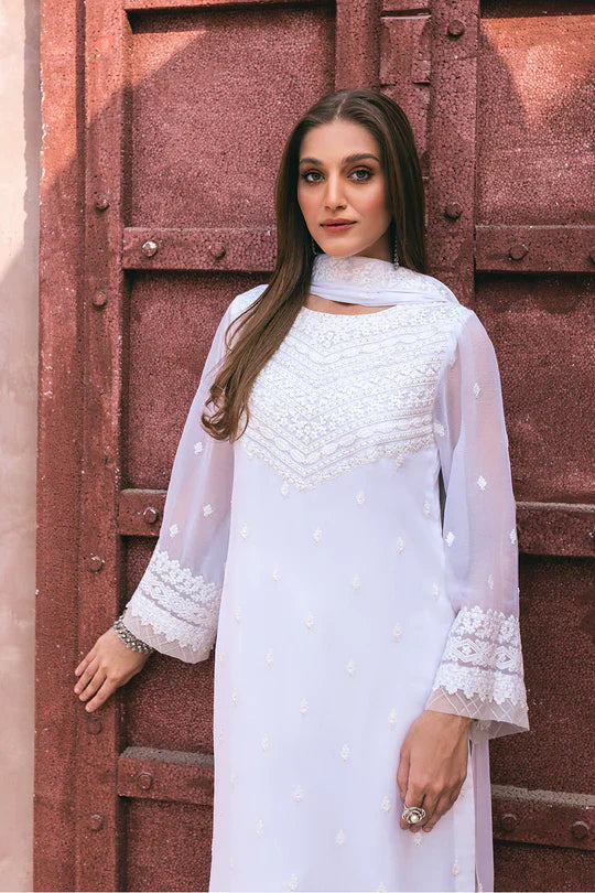 Azure | Embroidered Ensembles 3 Pcs | Snow Haze - House Of Hania