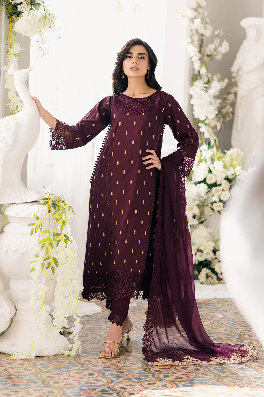 Azure | Ensembles Embroidered Formals | Almandine - House Of Hania