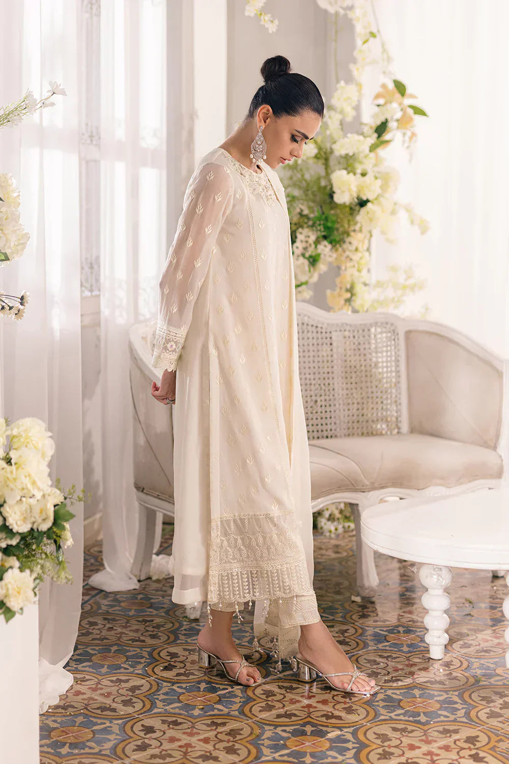 Azure | Ensembles Embroidered Formals | Angelic Frost - House Of Hania