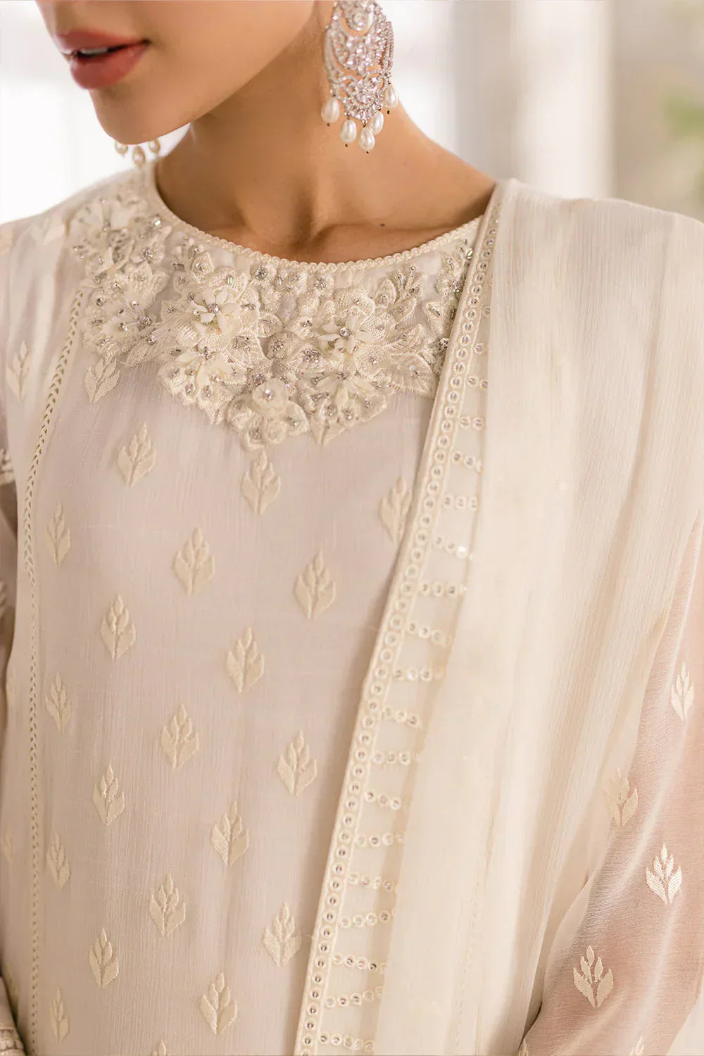 Azure | Ensembles Embroidered Formals | Angelic Frost - House Of Hania