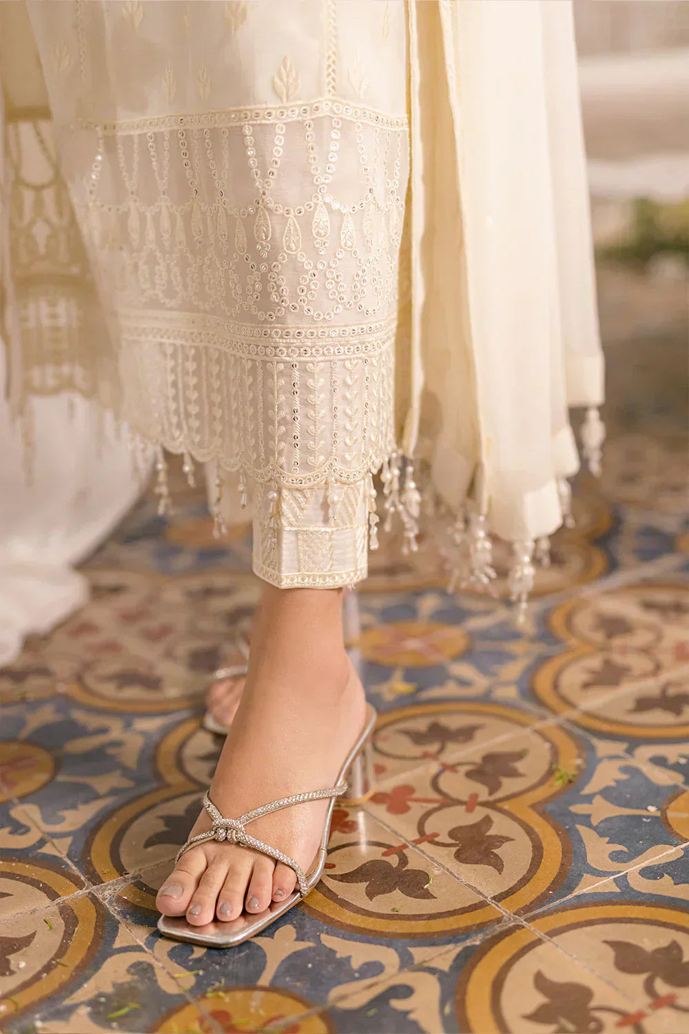 Azure | Ensembles Embroidered Formals | Angelic Frost - House Of Hania