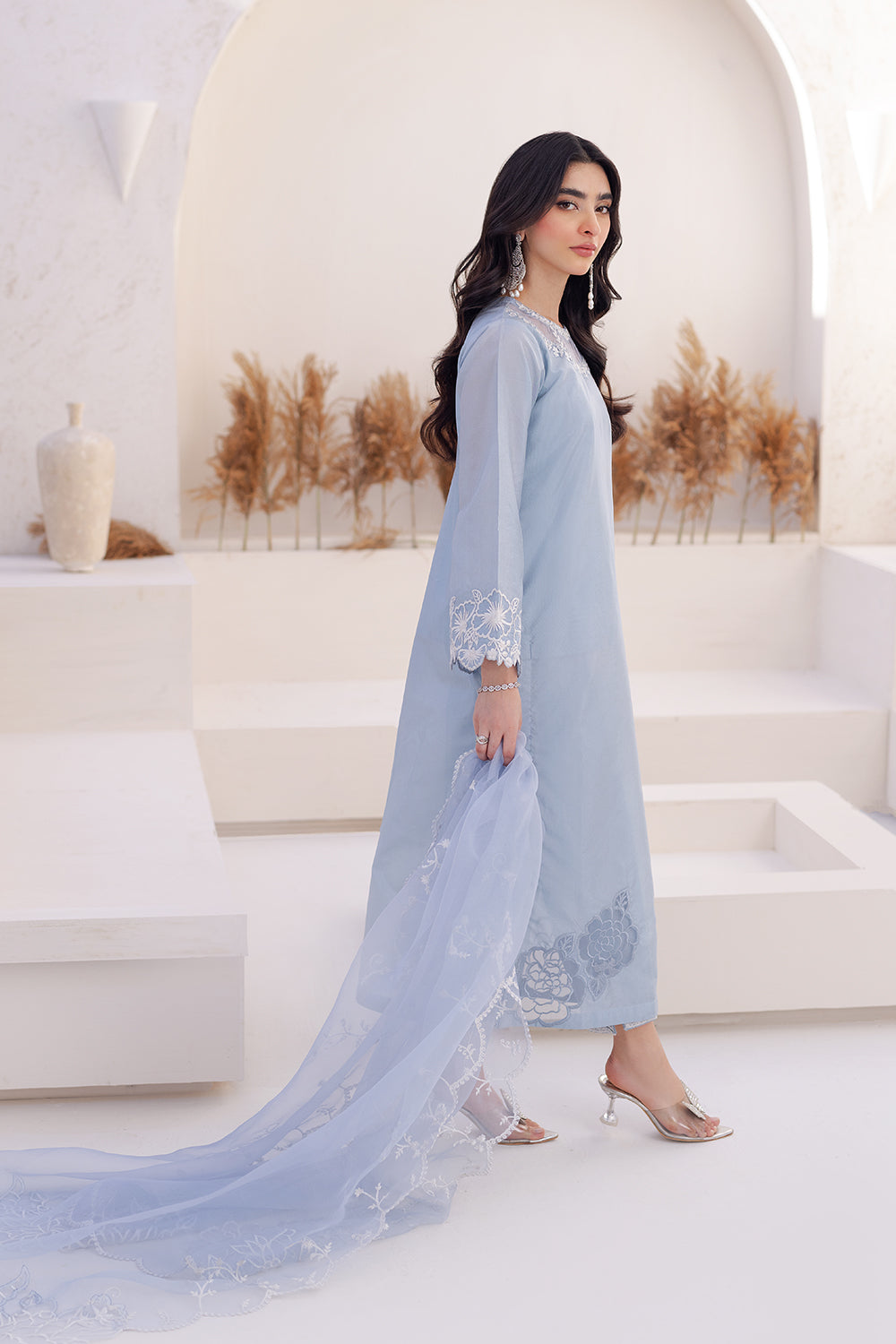 Azure | Ensembles Embroidered Formals | Ashen Grace - House Of Hania