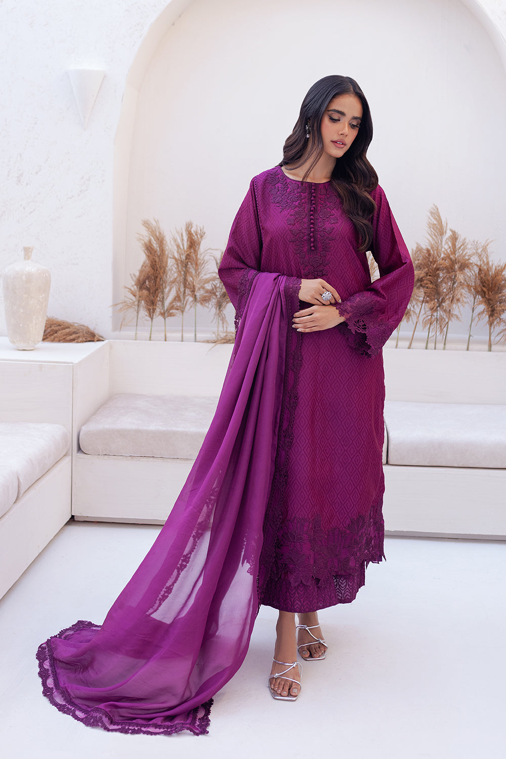 Azure | Ensembles Embroidered Formals | Berry Burst - House Of Hania