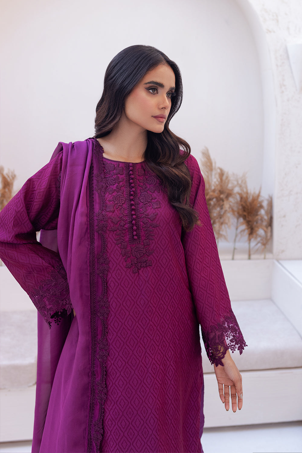 Azure | Ensembles Embroidered Formals | Berry Burst - House Of Hania