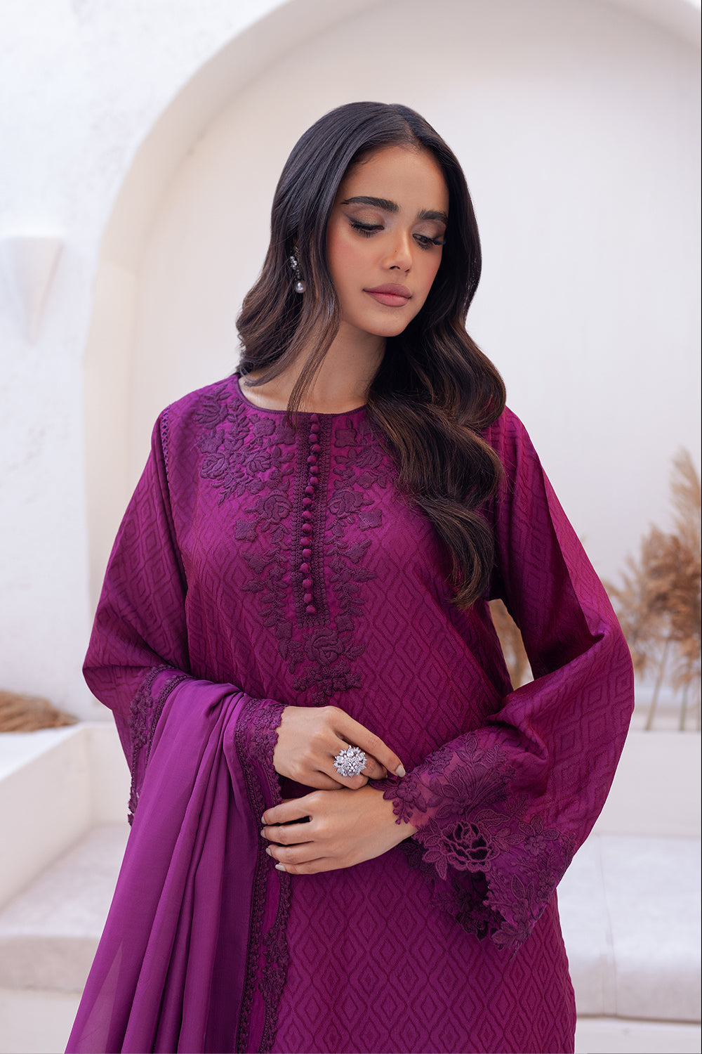 Azure | Ensembles Embroidered Formals | Berry Burst - House Of Hania