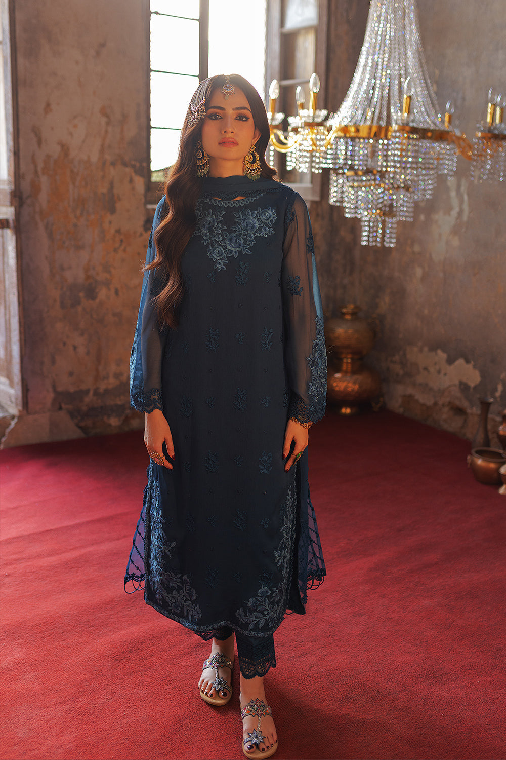 Azure | Ensembles Embroidered Formals | Botanical Bliss - House Of Hania