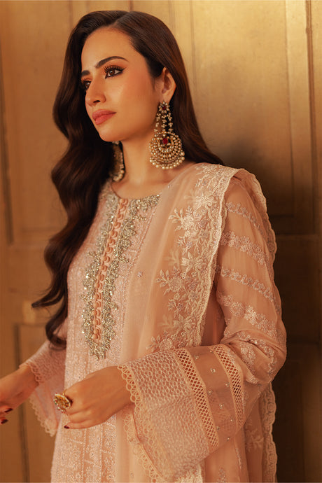 Azure | Ensembles Embroidered Formals | Coral Haze - House Of Hania