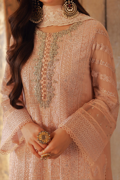 Azure | Ensembles Embroidered Formals | Coral Haze - House Of Hania