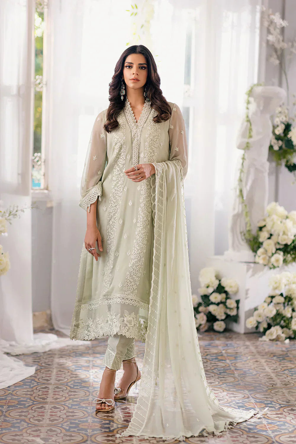 Azure | Ensembles Embroidered Formals | Enchanted Moss - House Of Hania