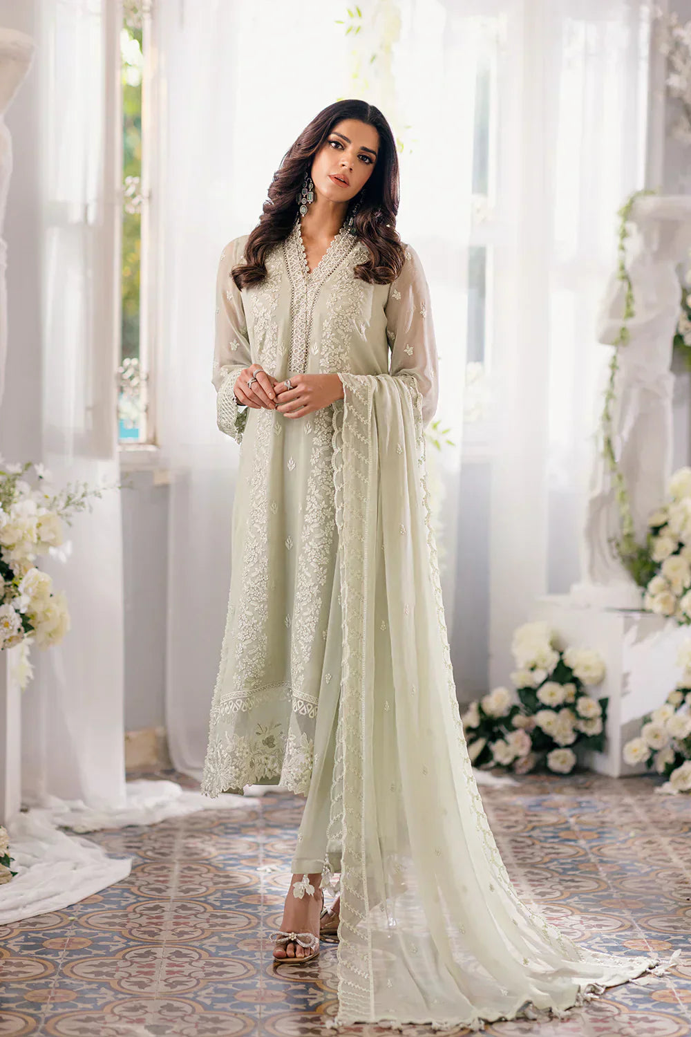 Azure | Ensembles Embroidered Formals | Enchanted Moss - House Of Hania