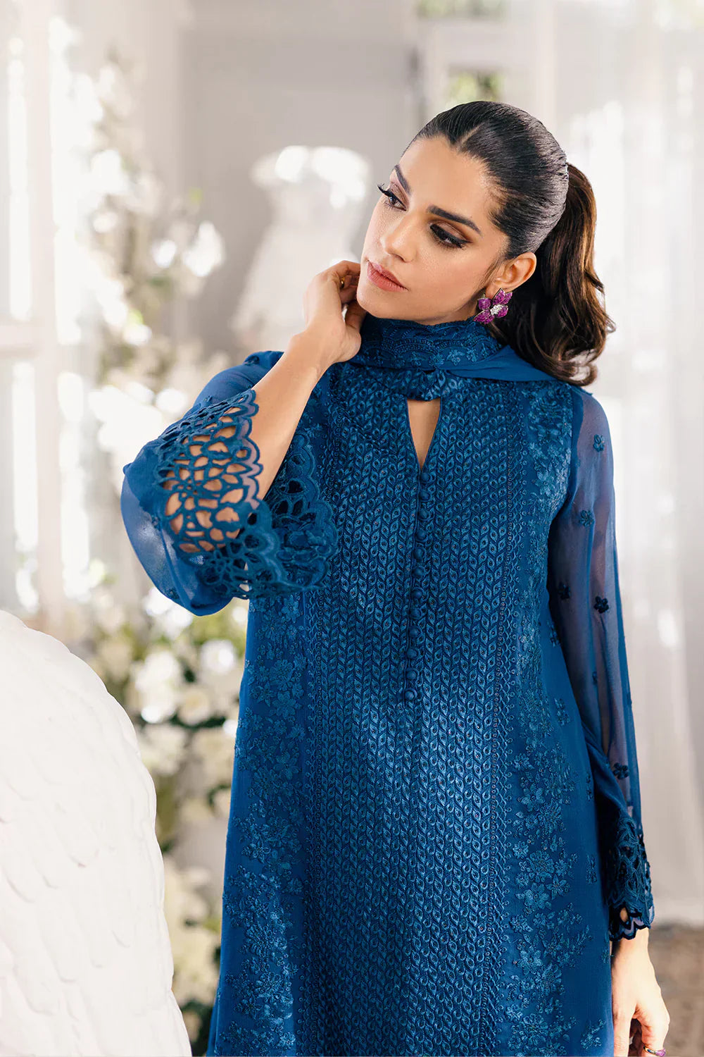 Azure | Ensembles Embroidered Formals | Galactic Glow - House Of Hania