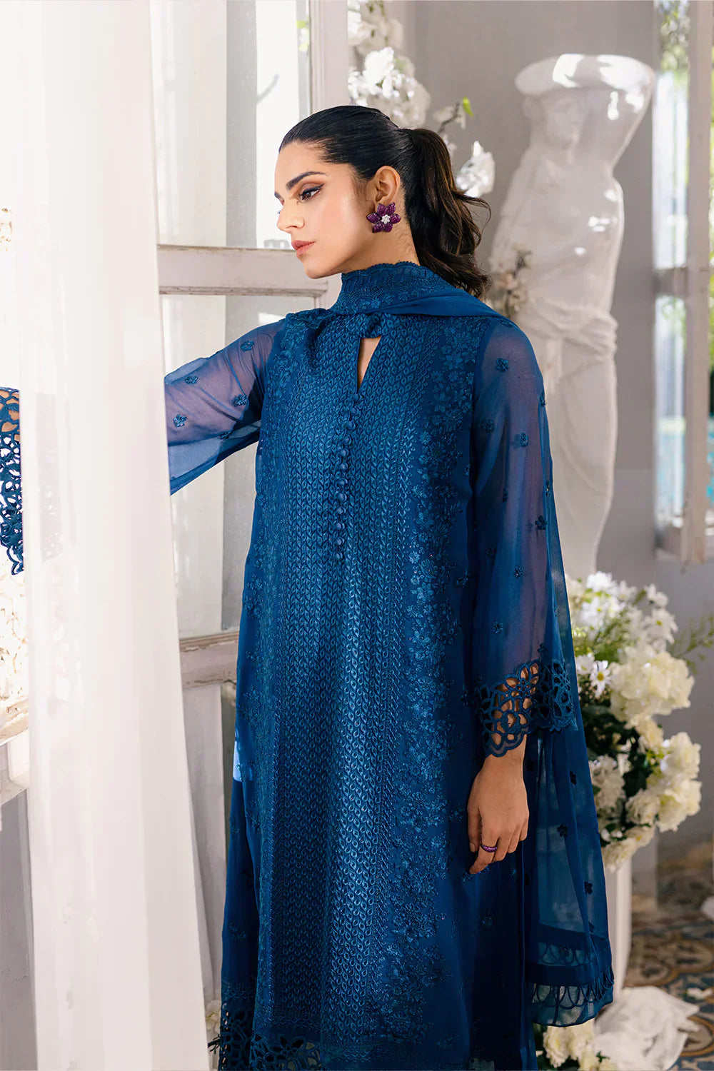 Azure | Ensembles Embroidered Formals | Galactic Glow - House Of Hania