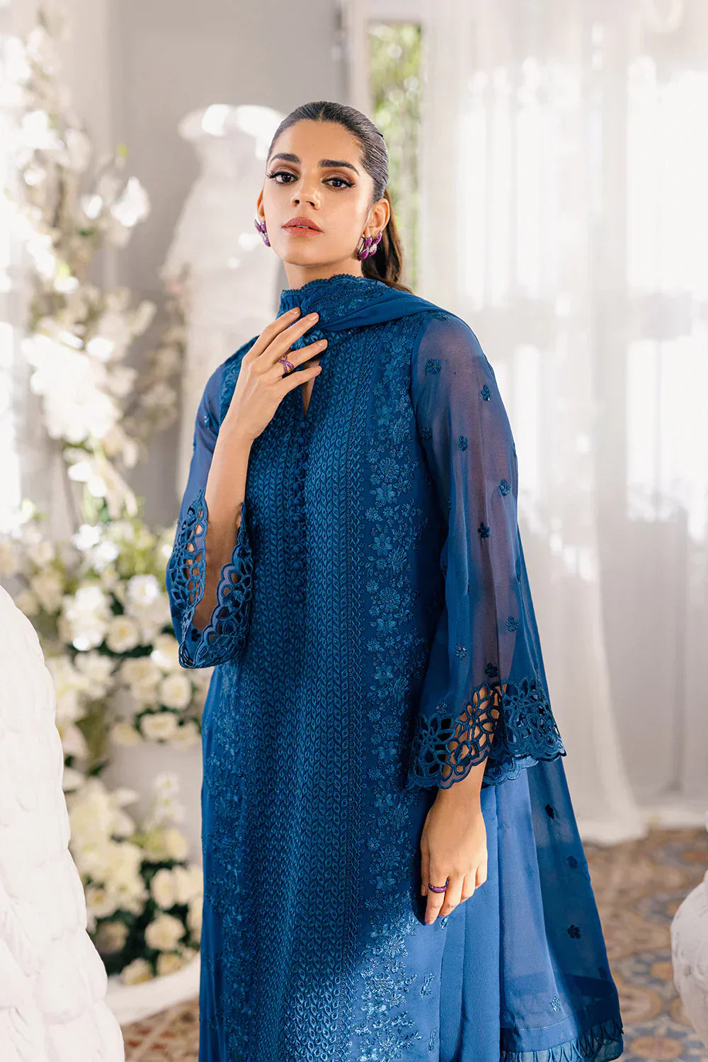 Azure | Ensembles Embroidered Formals | Galactic Glow - House Of Hania