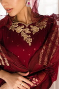 Azure | Ensembles Embroidered Formals | Garnet Glam - House Of Hania