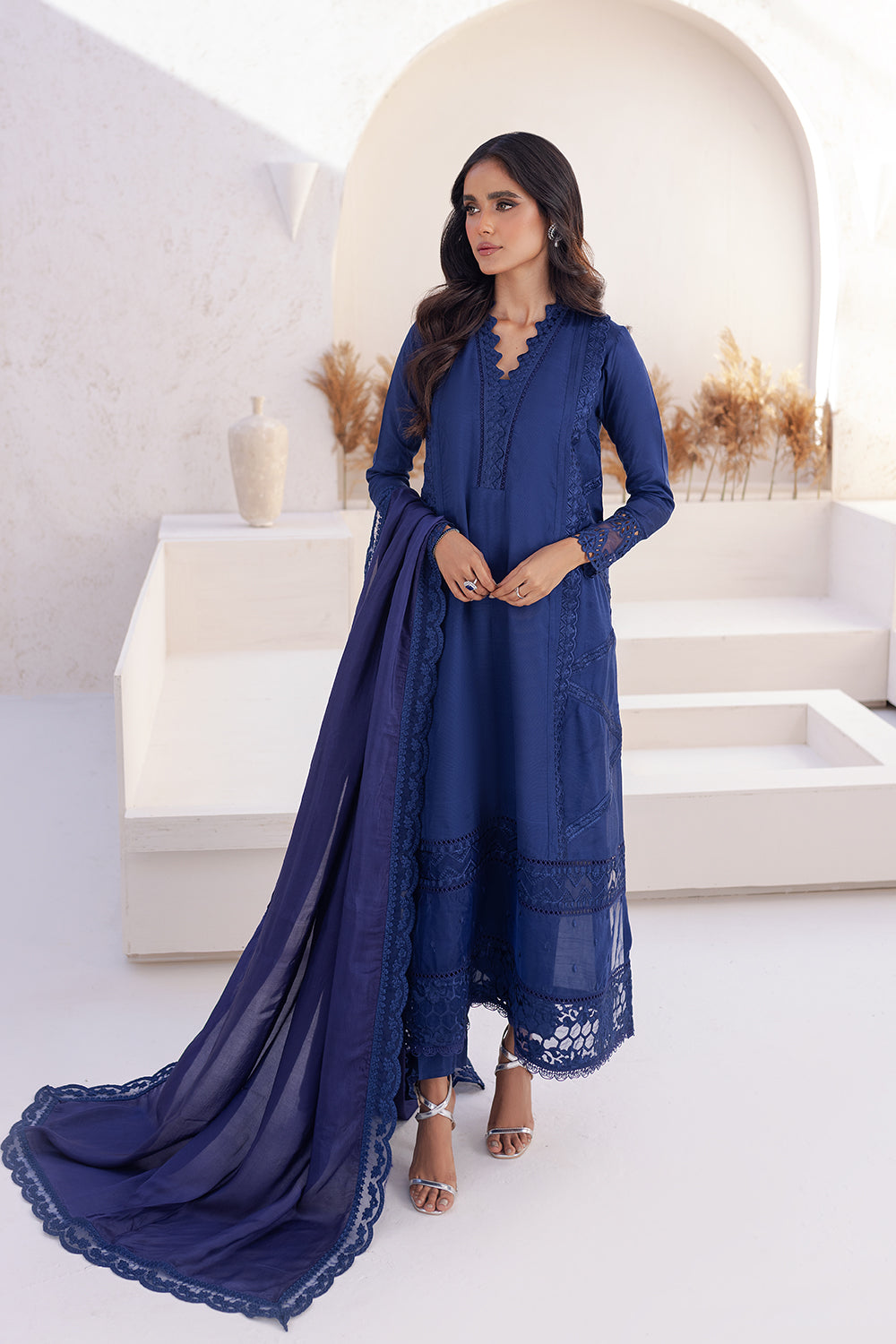 Azure | Ensembles Embroidered Formals | Imperial Iris - House Of Hania