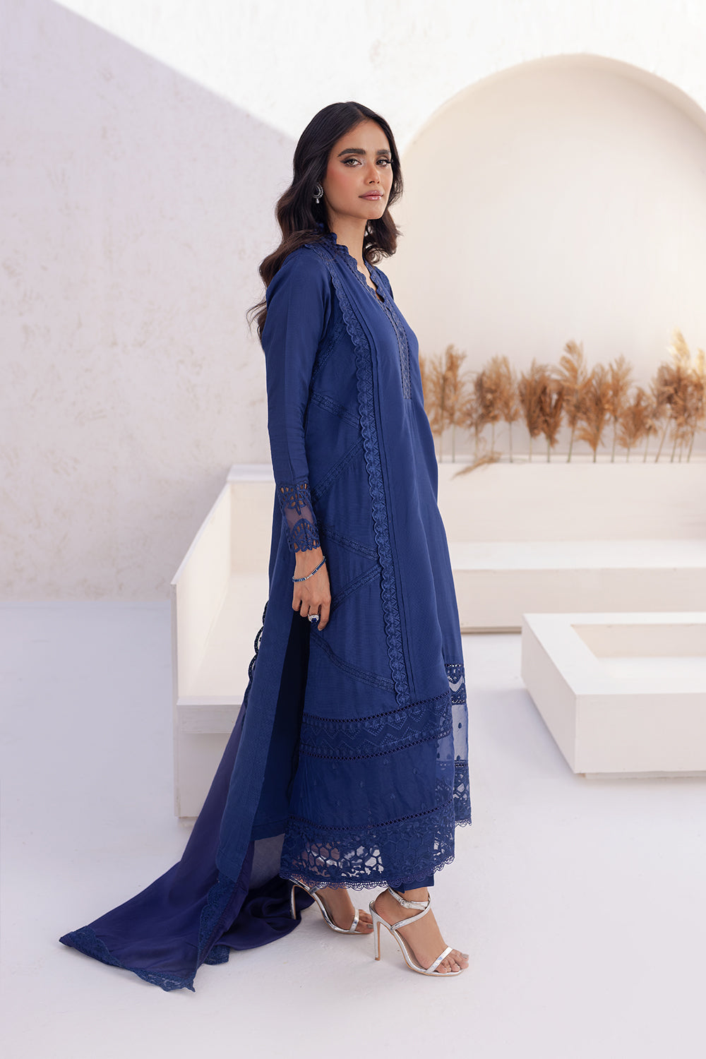 Azure | Ensembles Embroidered Formals | Imperial Iris - House Of Hania