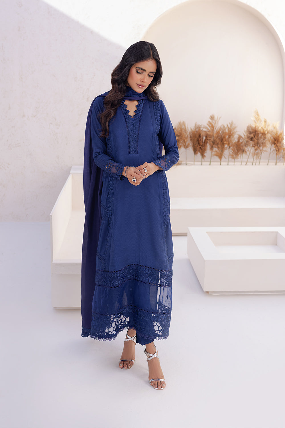 Azure | Ensembles Embroidered Formals | Imperial Iris - House Of Hania