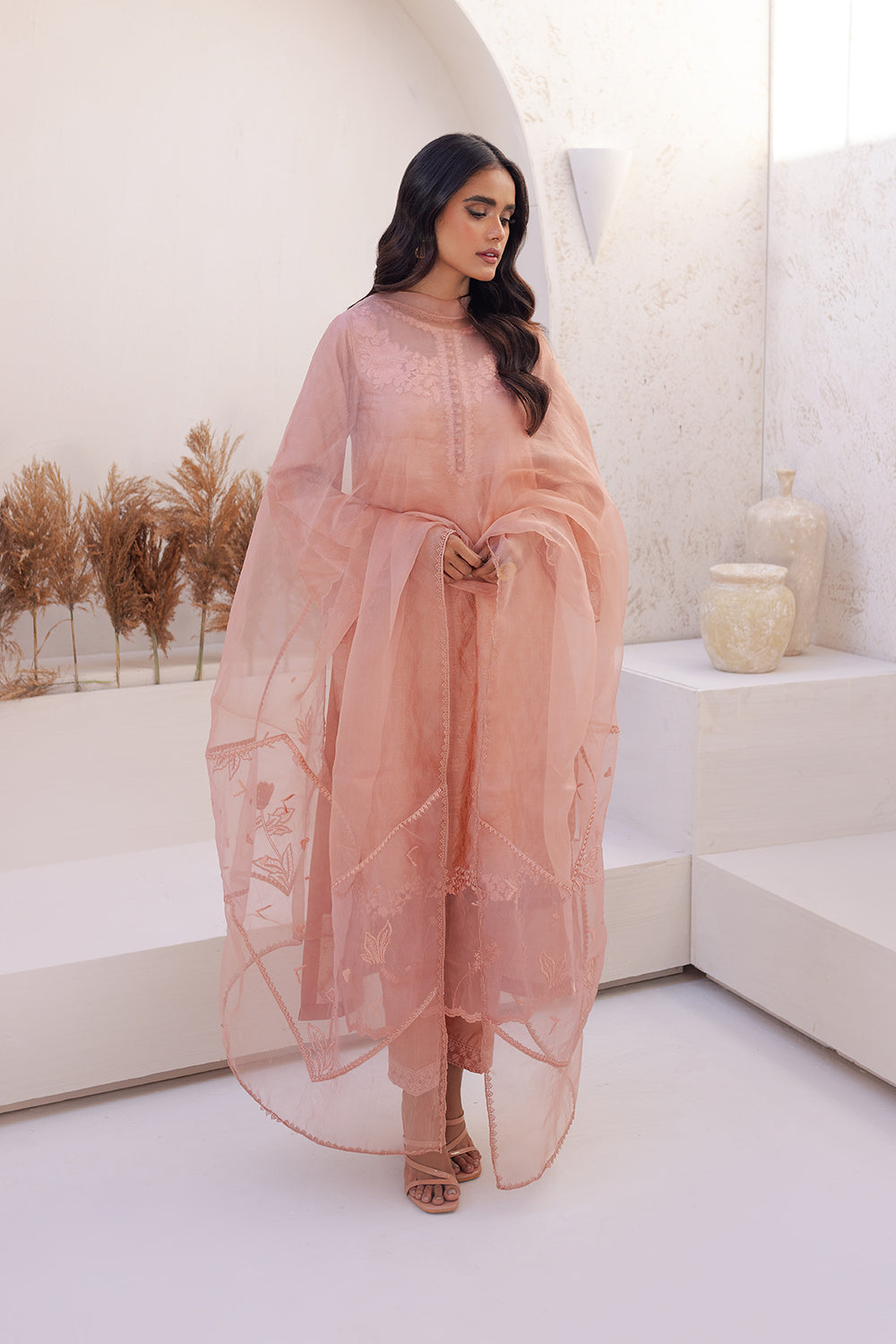 Azure | Ensembles Embroidered Formals | Melon Mirage - House Of Hania