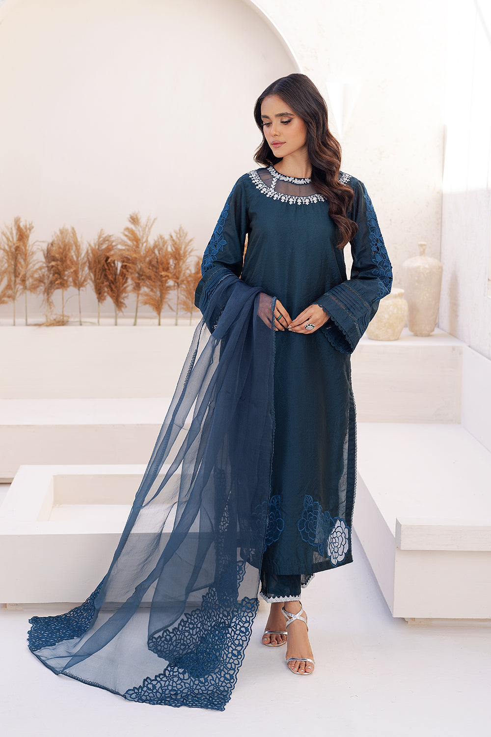 Azure | Ensembles Embroidered Formals | Midnight Storm - House Of Hania