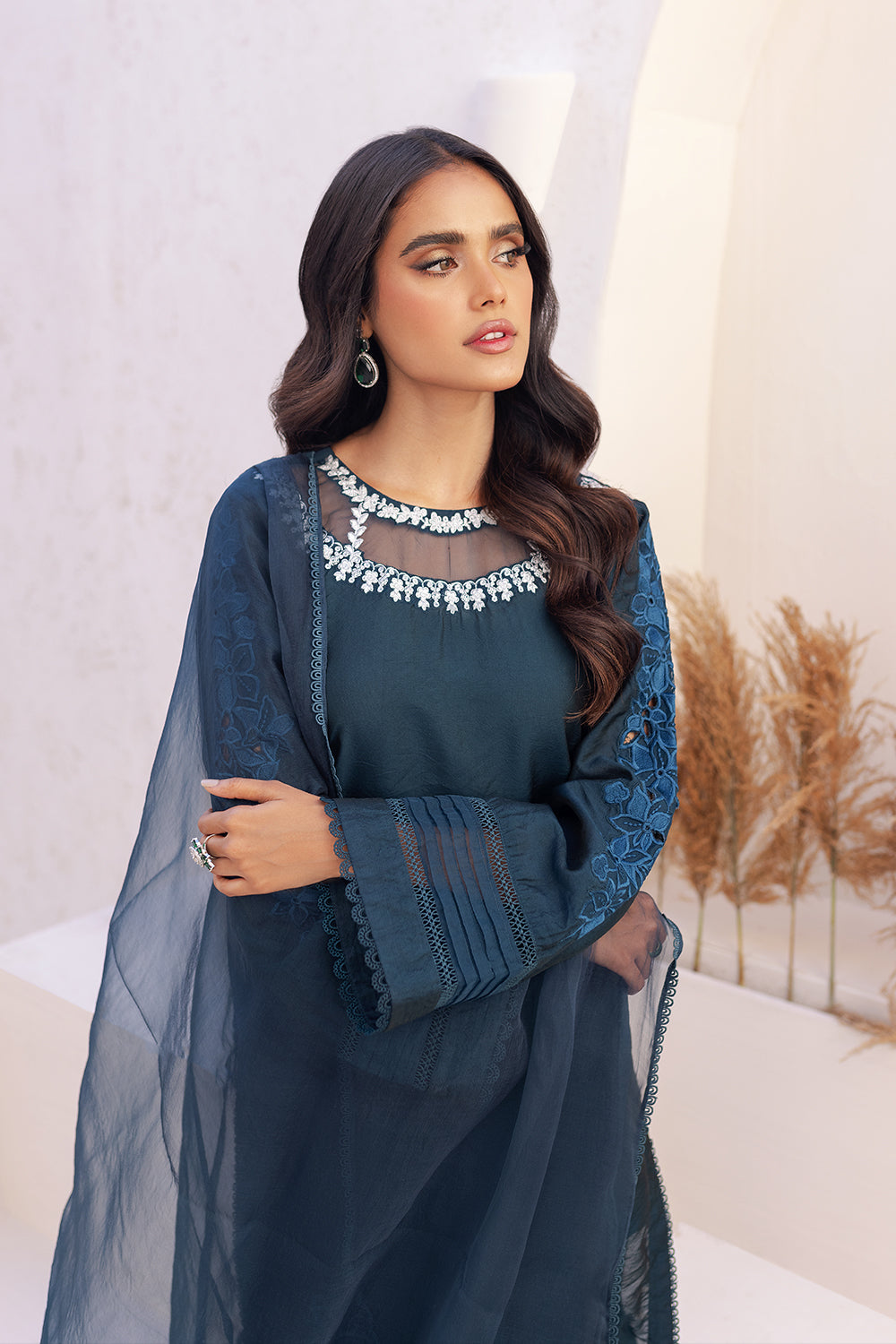 Azure | Ensembles Embroidered Formals | Midnight Storm - House Of Hania