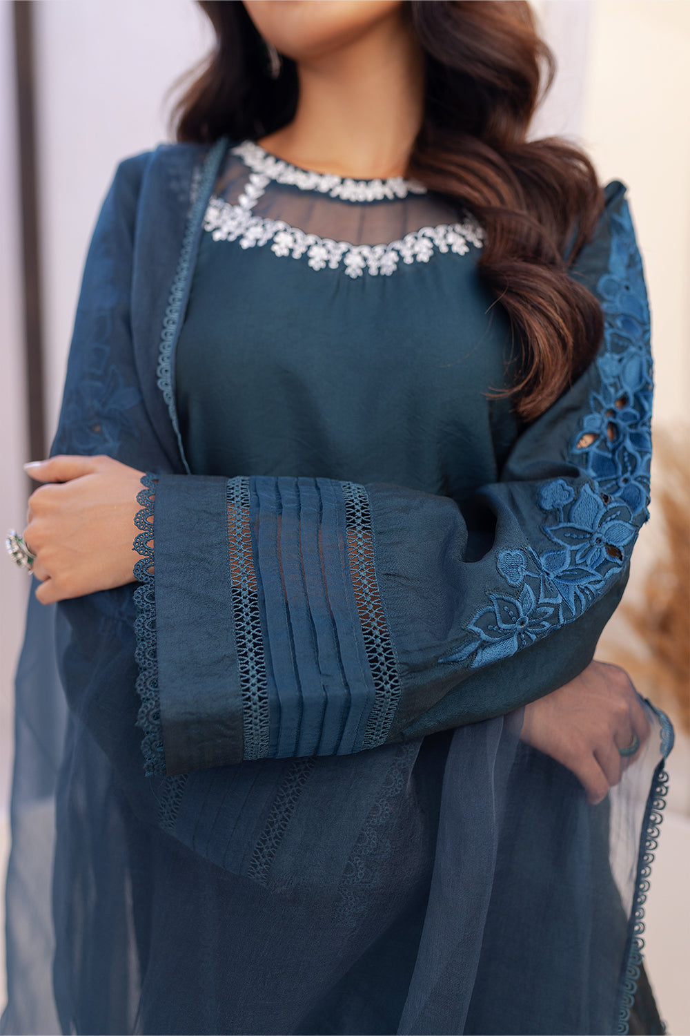 Azure | Ensembles Embroidered Formals | Midnight Storm - House Of Hania