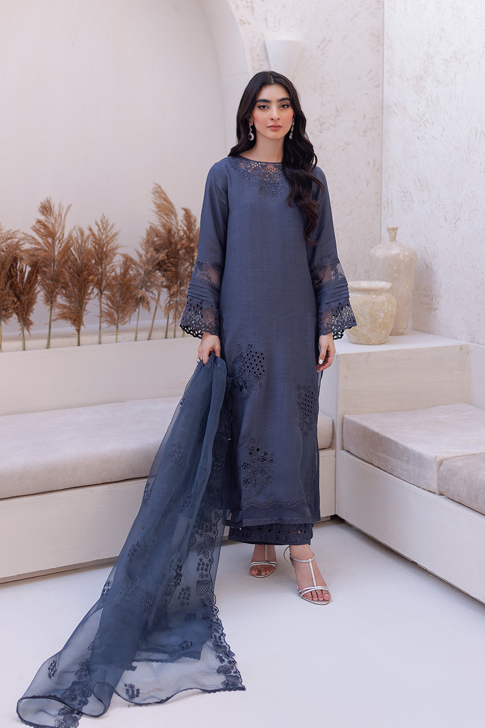 Azure | Ensembles Embroidered Formals | Misty Dream - House Of Hania