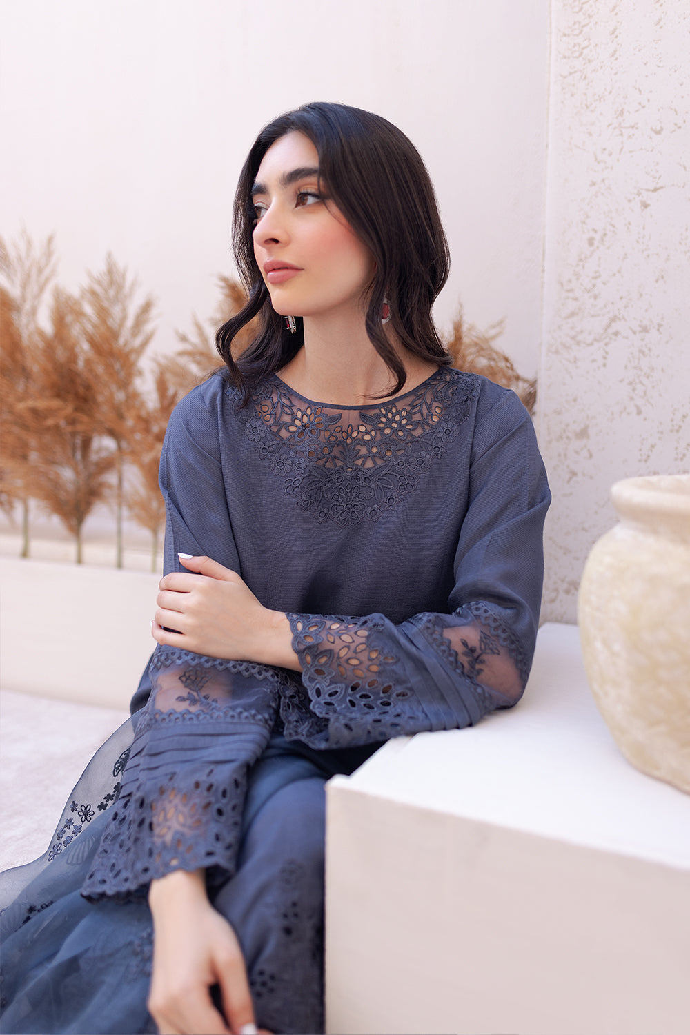 Azure | Ensembles Embroidered Formals | Misty Dream - House Of Hania