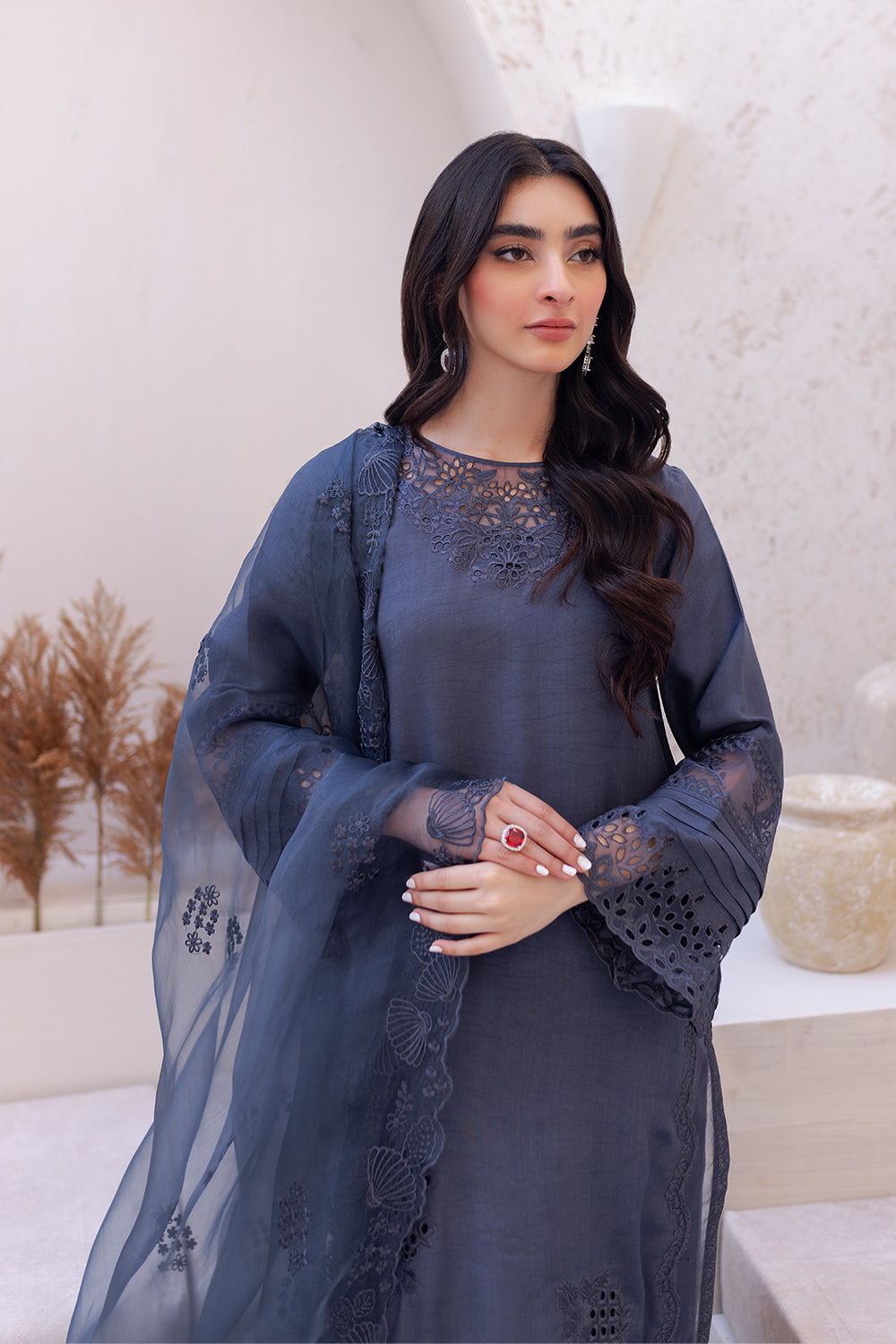 Azure | Ensembles Embroidered Formals | Misty Dream - House Of Hania