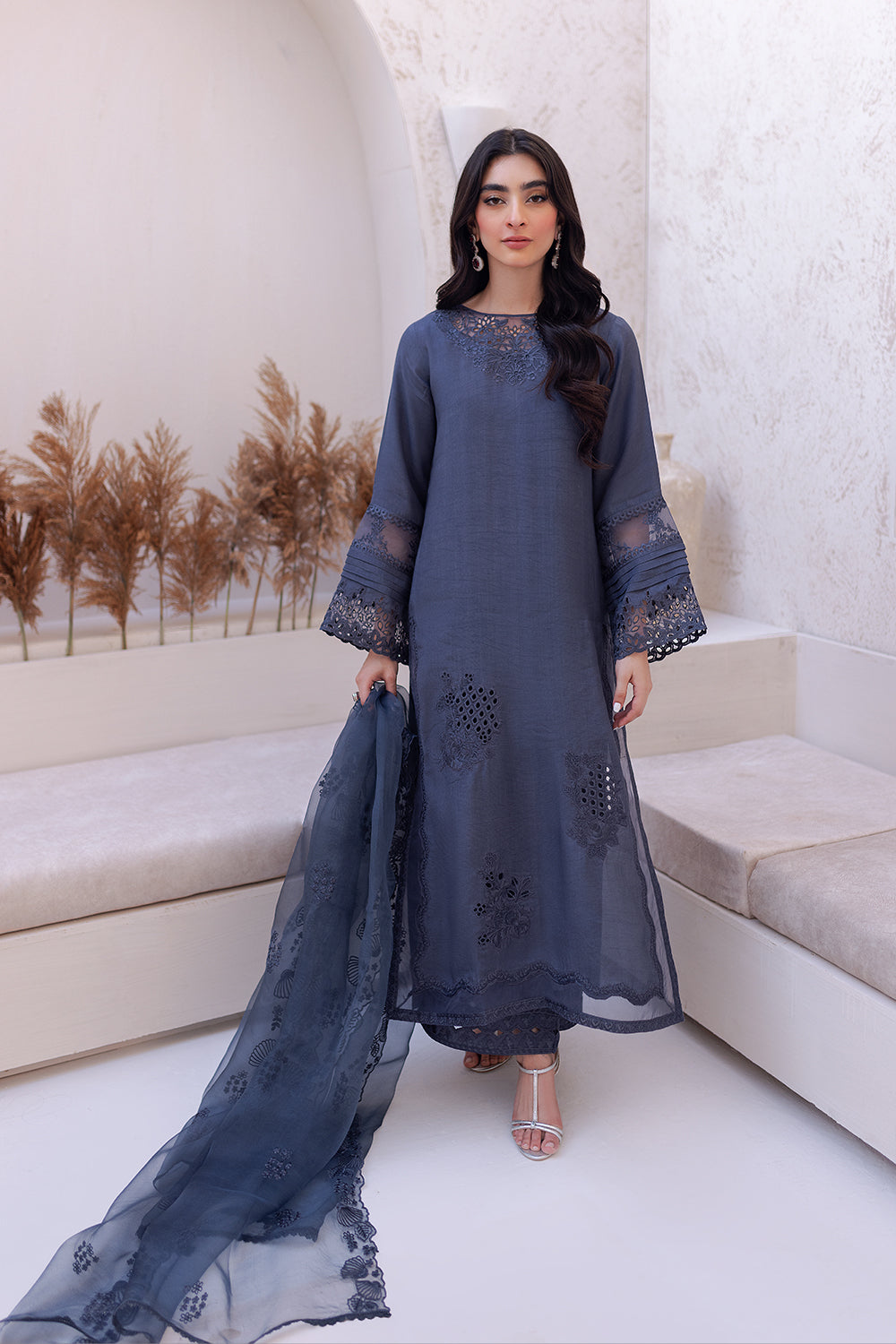 Azure | Ensembles Embroidered Formals | Misty Dream - House Of Hania