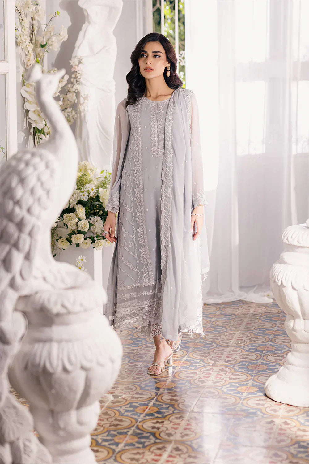 Azure | Ensembles Embroidered Formals | Moon Storm - House Of Hania