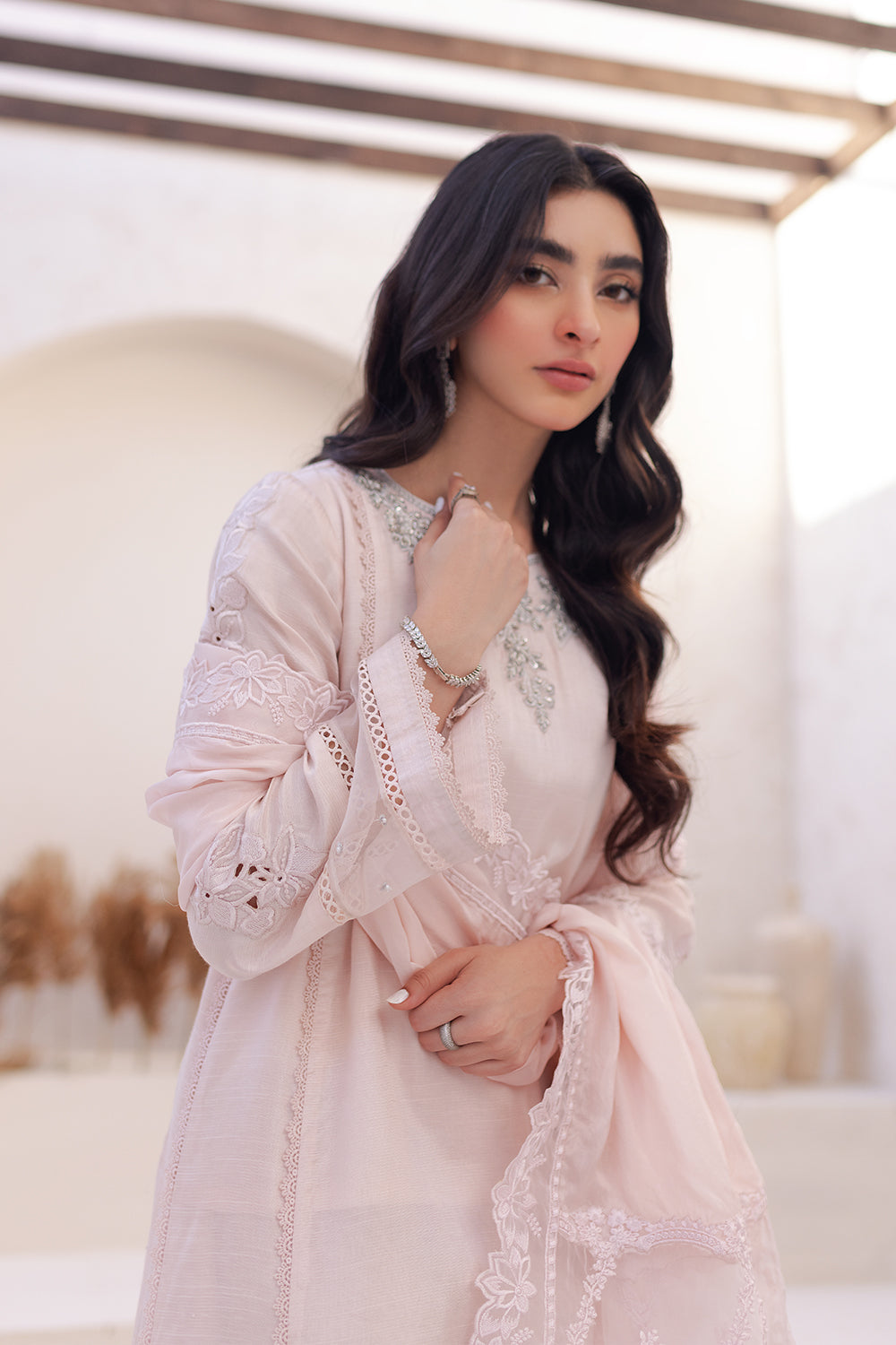 Azure | Ensembles Embroidered Formals | Morganite Magic - House Of Hania