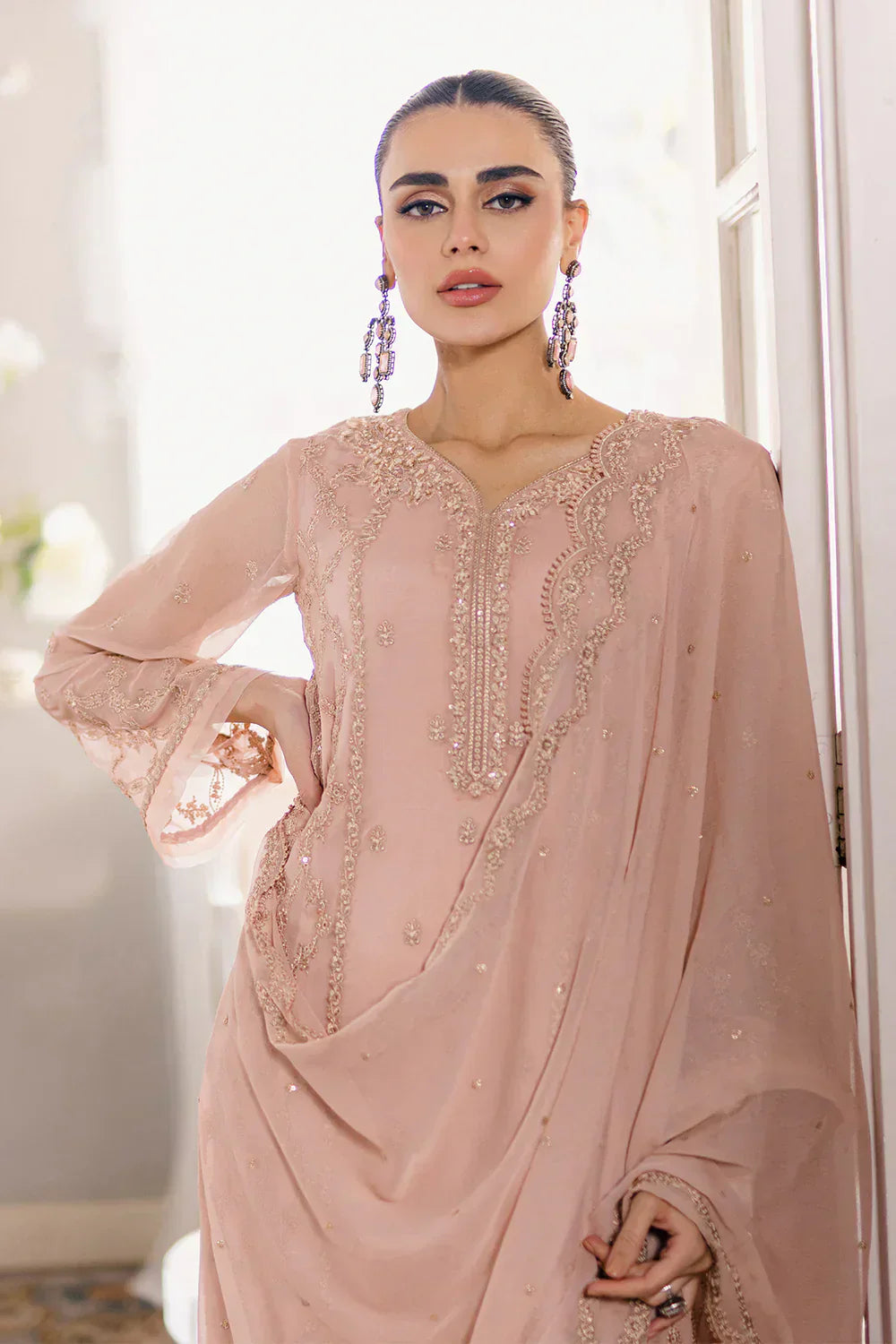 Azure | Ensembles Embroidered Formals | Nectaine - House Of Hania
