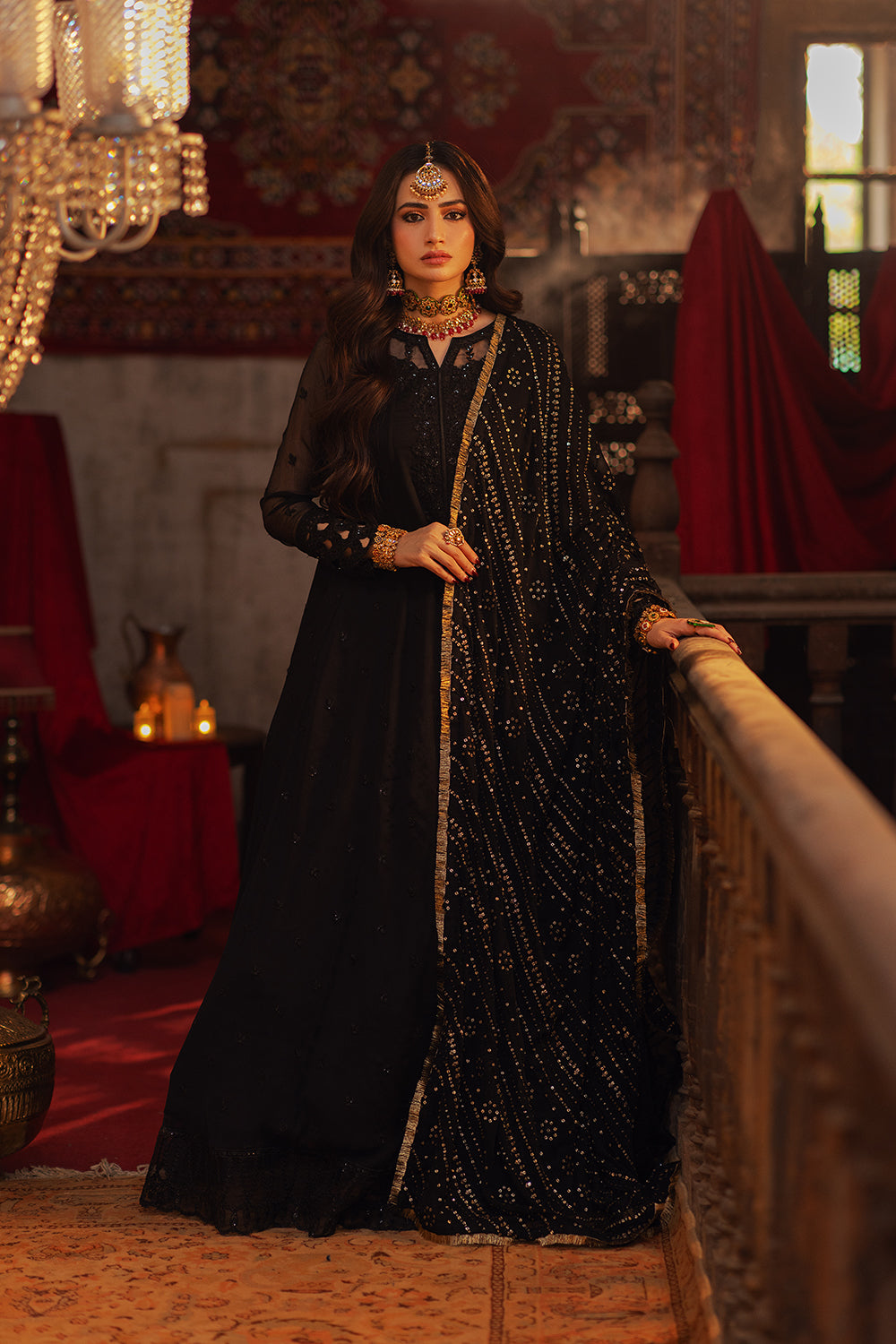 Azure | Ensembles Embroidered Formals | Noir Majesty - House Of Hania