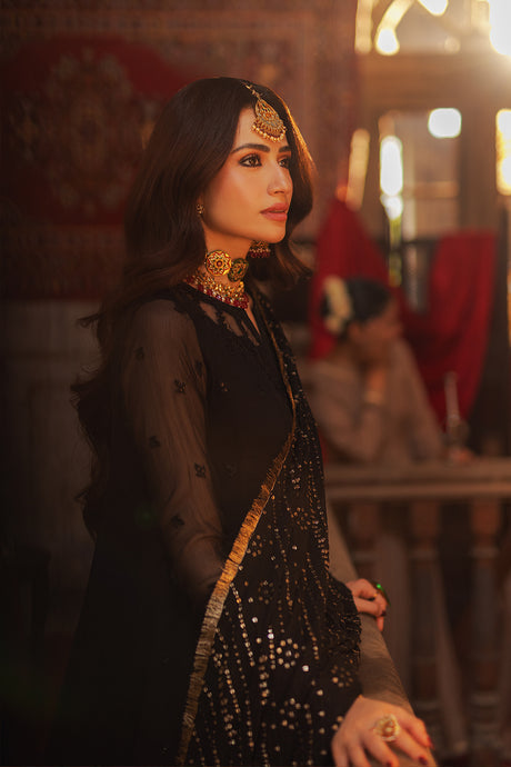 Azure | Ensembles Embroidered Formals | Noir Majesty - House Of Hania