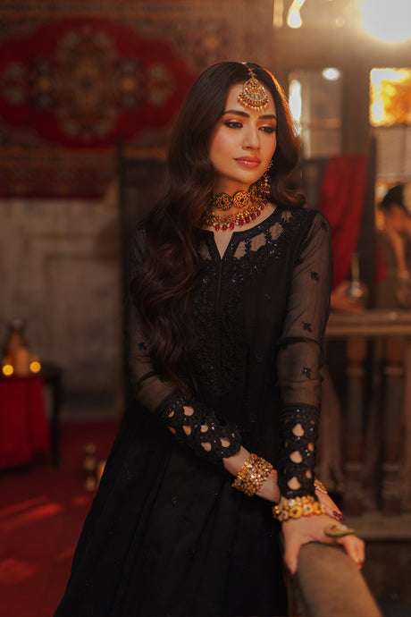 Azure | Ensembles Embroidered Formals | Noir Majesty - House Of Hania