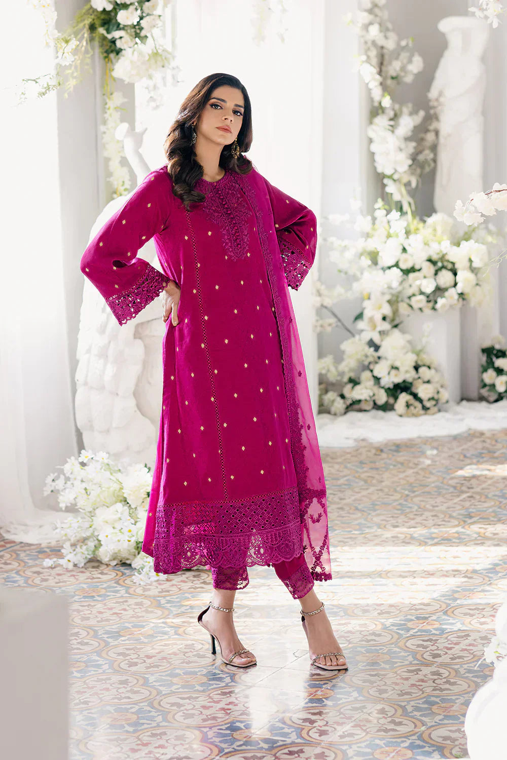 Azure | Ensembles Embroidered Formals | Petunia Plum - House Of Hania