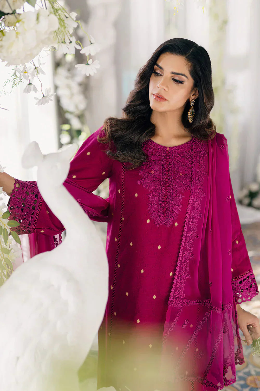 Azure | Ensembles Embroidered Formals | Petunia Plum - House Of Hania