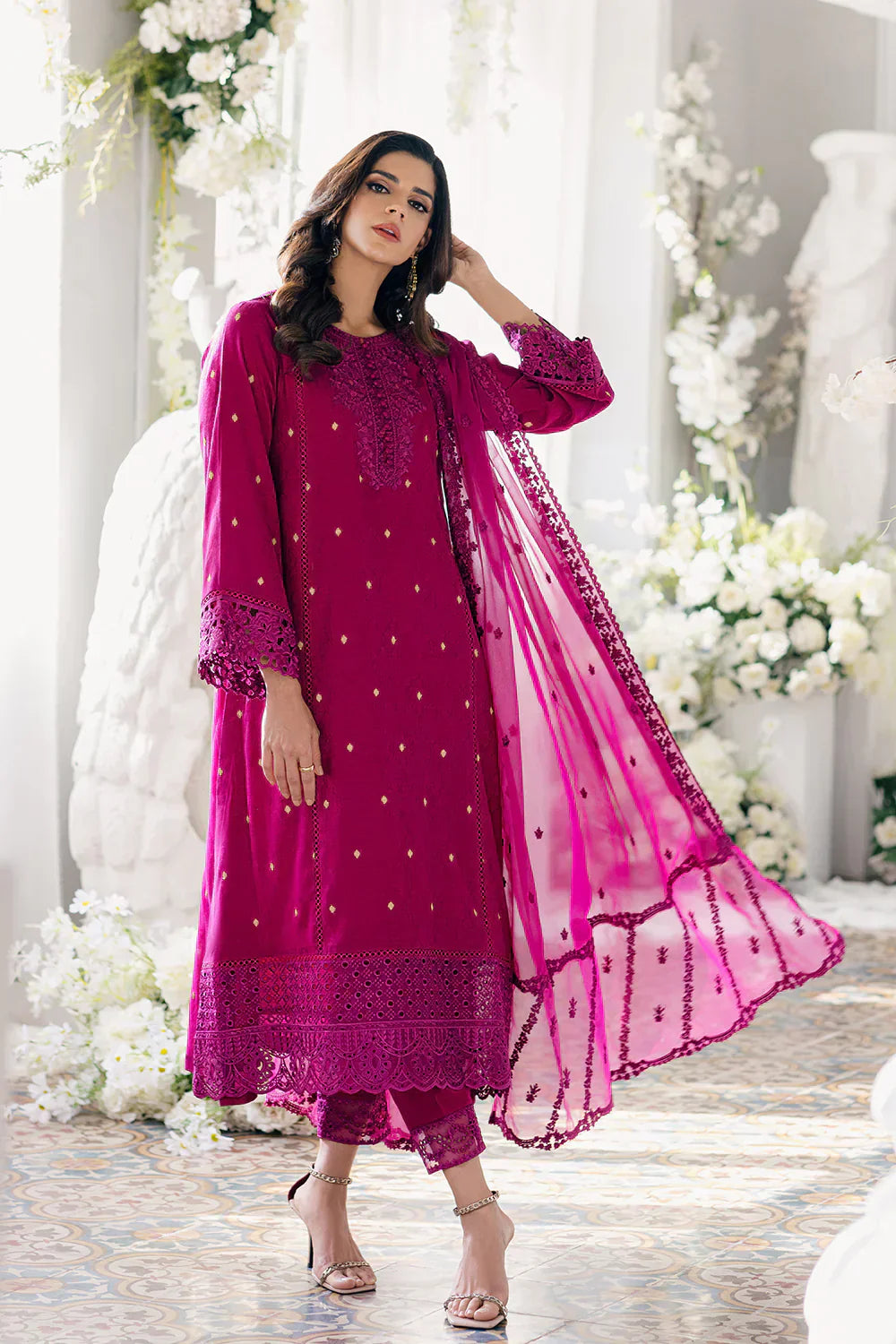 Azure | Ensembles Embroidered Formals | Petunia Plum - House Of Hania
