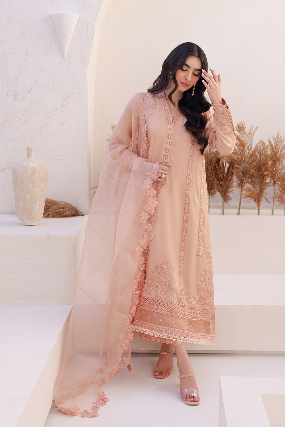 Azure | Ensembles Embroidered Formals | Sable Serenity - House Of Hania