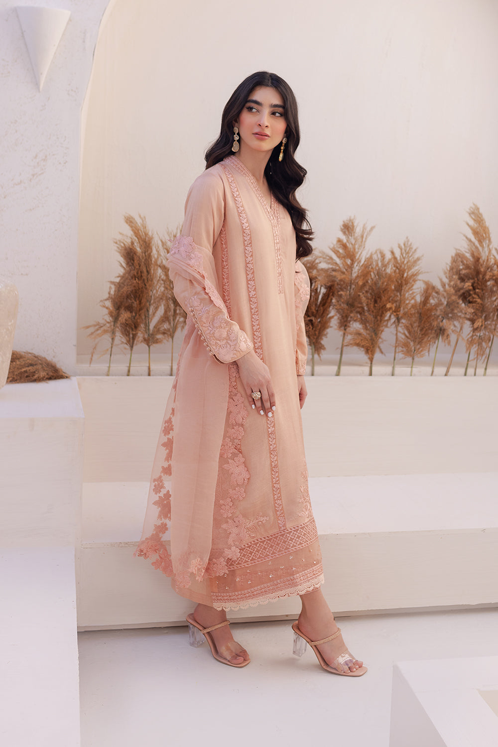 Azure | Ensembles Embroidered Formals | Sable Serenity - House Of Hania