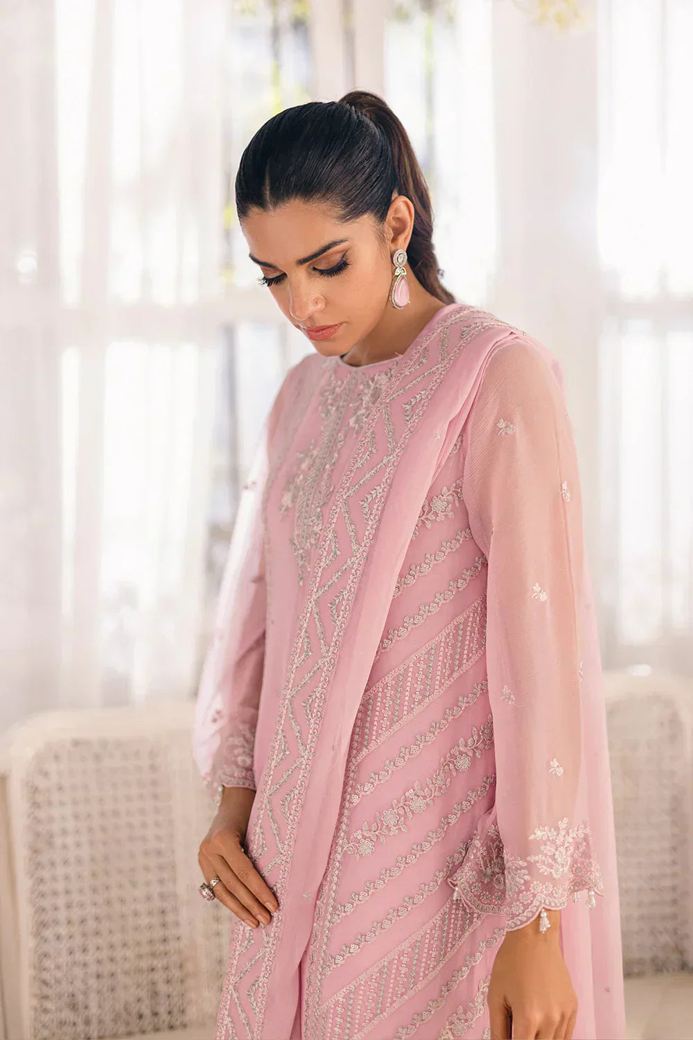Azure | Ensembles Embroidered Formals | Tender Tulip - House Of Hania