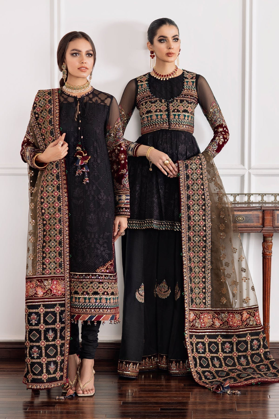 BAROQUE-EMBROIDERED CHIFFON CH09-04 - House Of Hania